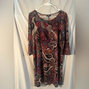 MSK Multicolor Paisley 3/4 Sleeve Dress